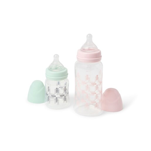 Pack 2 biberones de bebé Square rosa