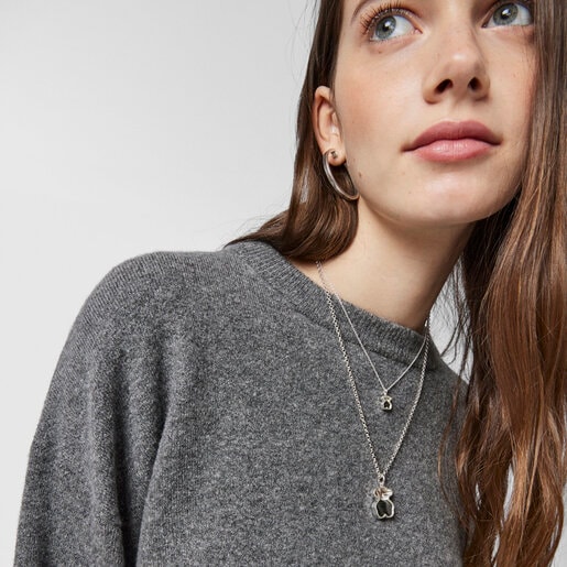 Silver Areia Pendant with onyx