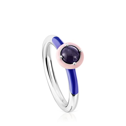 Silver TOUS Vibrant Colors Ring with sodalite and enamel