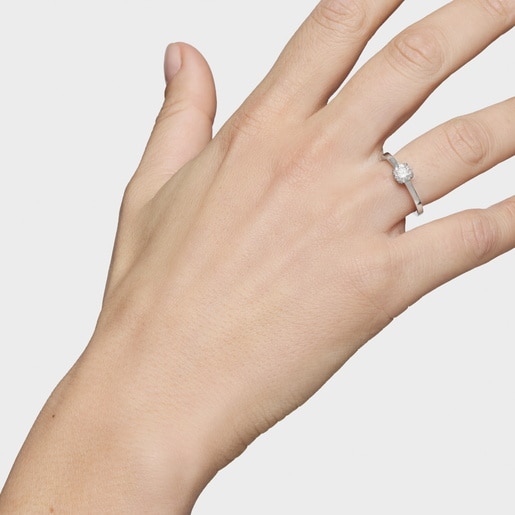 טבעת סוליטר מפלטינה בשילוב יהלום מעבדה 0.50 קראט TOUS Essentials LGD