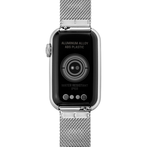 Reloj smartwatch con brazalete de acero y caja de aluminio TOUS T-Band Mesh