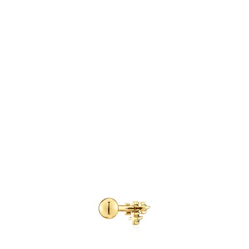 بيرسينج أذن من التشكيلة Les Classiques من الصُلب المطلي بالأيونات ذهبية اللون المرصع بالأباتيت