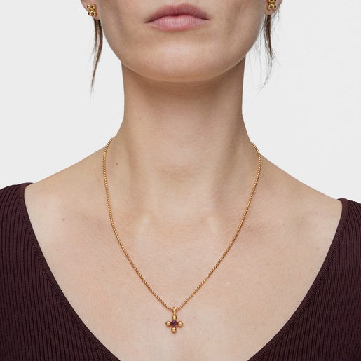 Small Pendant with 18kt gold plating over silver and amethyst Sugar Party