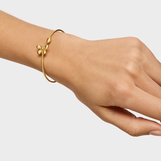 Bangle with 18kt gold plating over silver Daisy