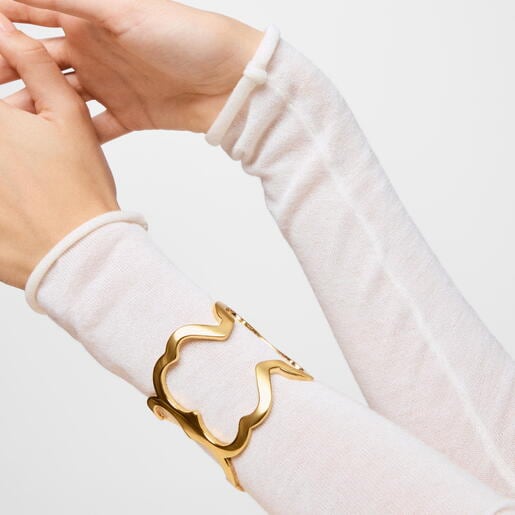 Pulsera esclava xl de acero en color dorado con silueta oso Carrusel