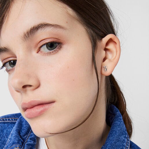 Aretes Teddy Bear de plata