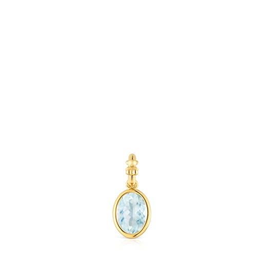 Small 18kt gold plating over silver Pendant with aquamarine Medallions