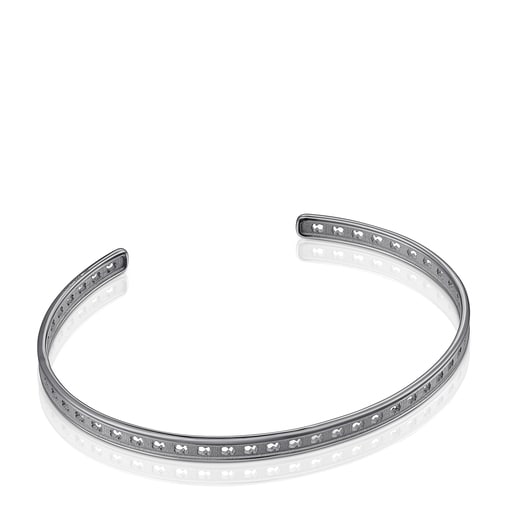 Dark silver TOUS Bear Row bracelet with silhouettes