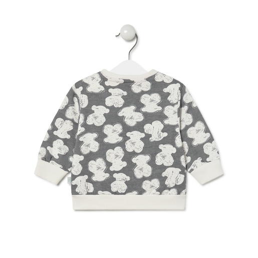 Sweatshirt Casual estampada Cinzento