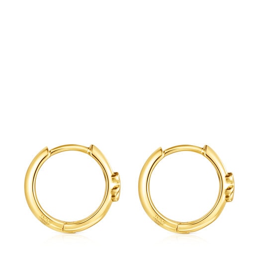 Aretes aro oso con baño de oro 18 kt sobre plata TOUS Basics