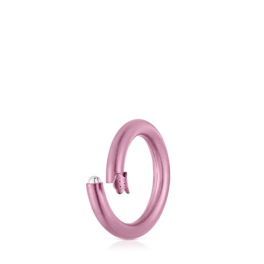 Anella mitjana de plata en color rosa Hold
