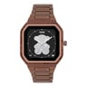 Smartwatch B-Connect mit braunem Stahlarmband und Zirkonia-Steinen