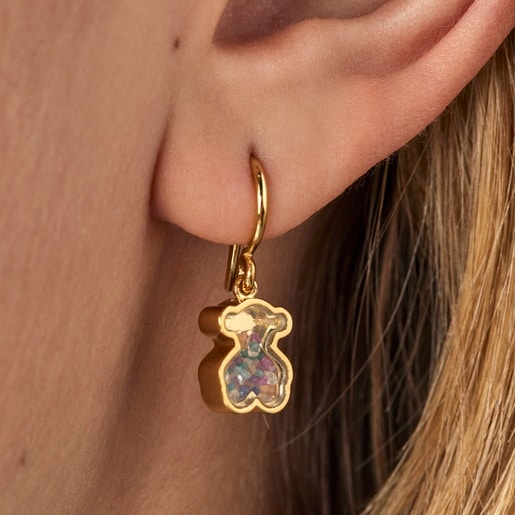 Silver vermeil Areia Earrings with multicolored gemstones