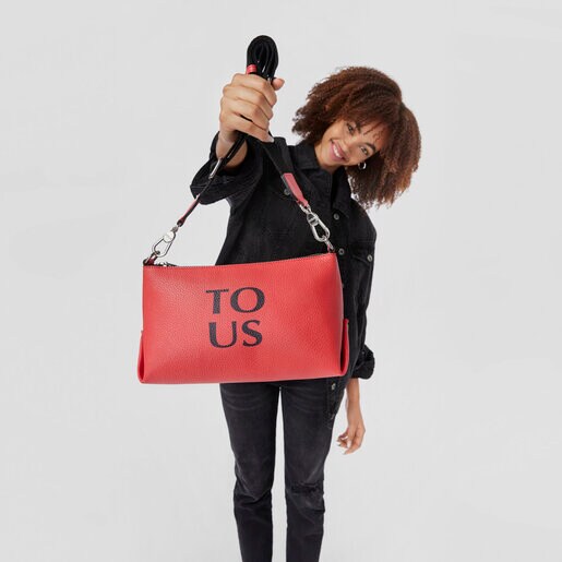 Coral-colored leather TOUS Balloon crossbody bag