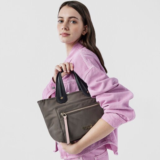 Small khaki Shelby Tote bag