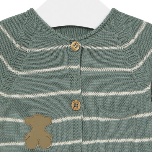 Footless baby playsuit in Tricot mist