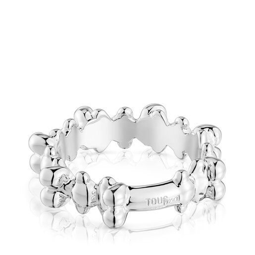 Medium silver Ring with bear motifs Bold Bear