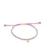Pulsera oso con baño de oro 18 kt sobre plata y nylon rosa/blanco TOUS Motivos