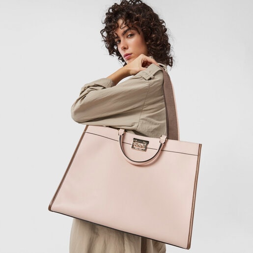 Большая бежевая сумка-шоппер Kaos Legacy