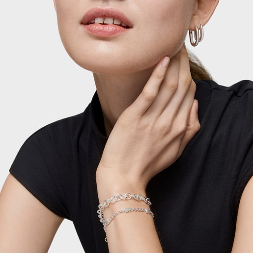 Pulsera cadena de plata y motivos oso Sweet Dolls