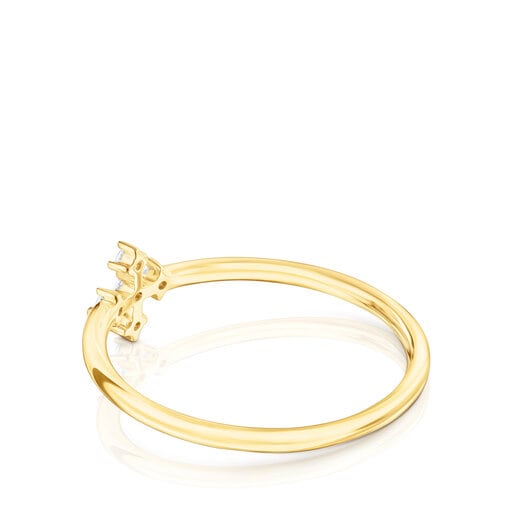Gold Cross ring with diamonds Les Classiques