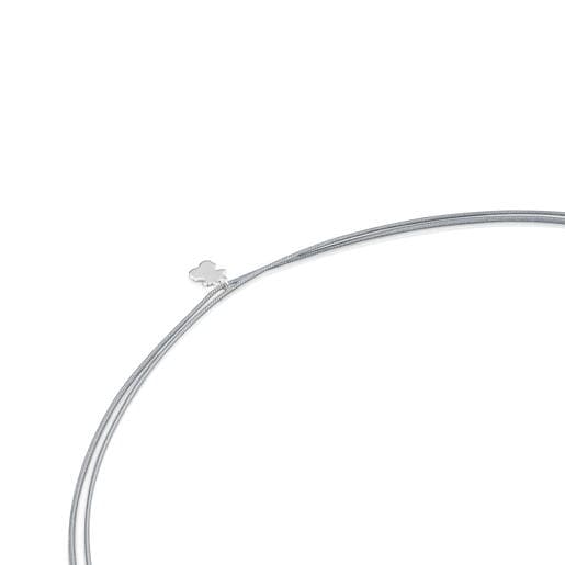 Silver, gray nylon and cultured pearl Necklace TOUS Unlock