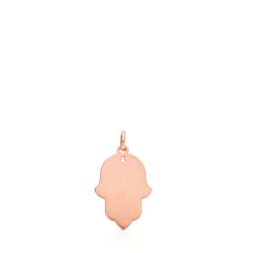 Pendentif Idol Main de Fatima en Argent Vermeil Rosé