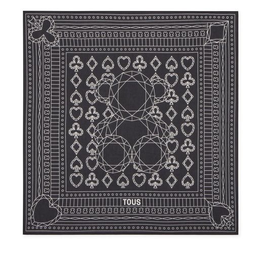 Pañuelo cuadrado pequeño negro TOUS All in Bandana