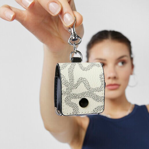 ブラックのAirPods用スモールハンギングケース TOUS Kaos Summer