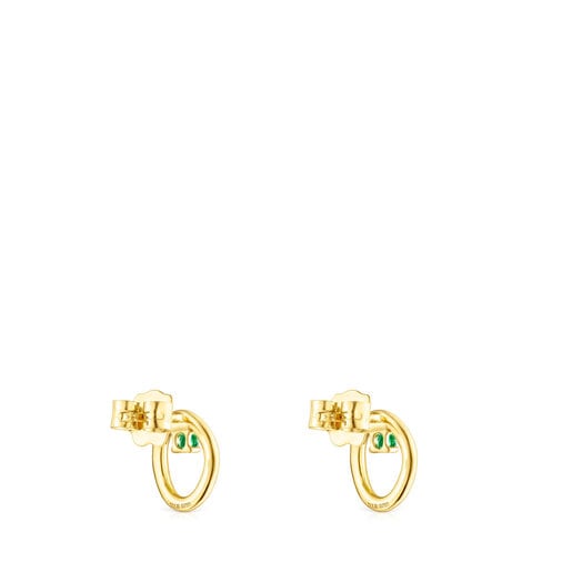 TOUS Hav earrings in gold with tsavorite gems | TOUS