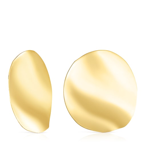 Large Silver Vermeil Nenufar petal Earrings | TOUS