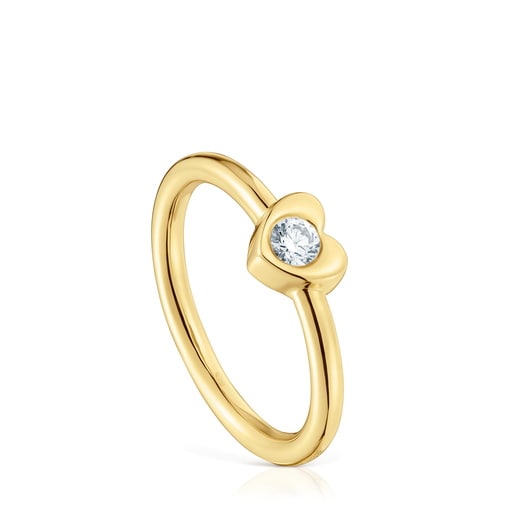 Ring TOUS Lili aus Gold mit einem im Labor gezüchteten Diamanten