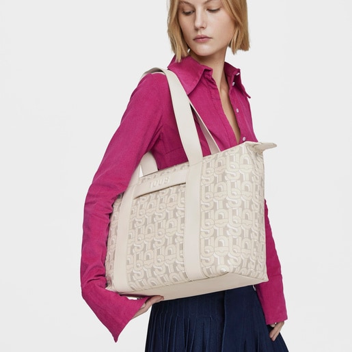 Large beige Tote bag TOUS MANIFESTO