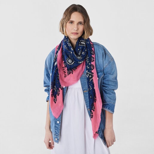 צעיף בנדנה TOUS Gems גדול כחול