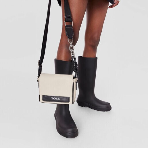 תיק צד TOUS Empire קטן מעור בצבע בז'