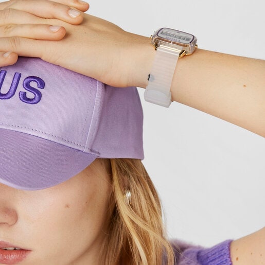 Reloj digital de policarbonato con correa de silicona blanco D-Logo Fresh