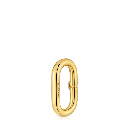טבעת Hold Oval בינונית עם ציפוי זהב 18 קראט על כסף