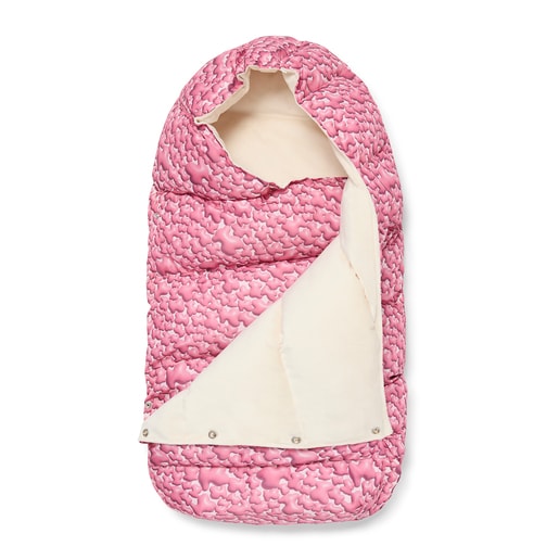 Pushchair footmuff in Tec Puff pink