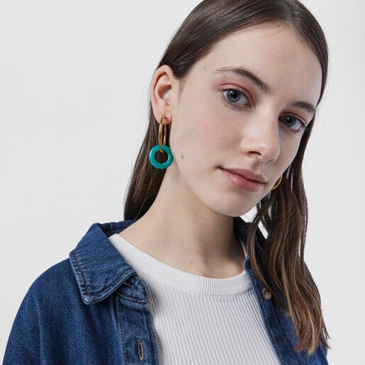 Серьги  Hold Gems из вермеля с амазонитом и лазуритом