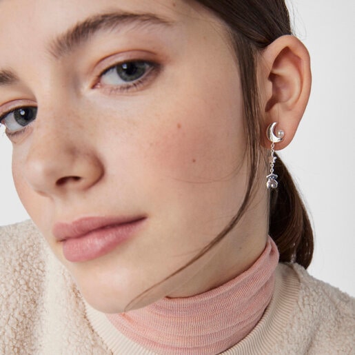 ロングピアス Nocturne 　パール・シルバー