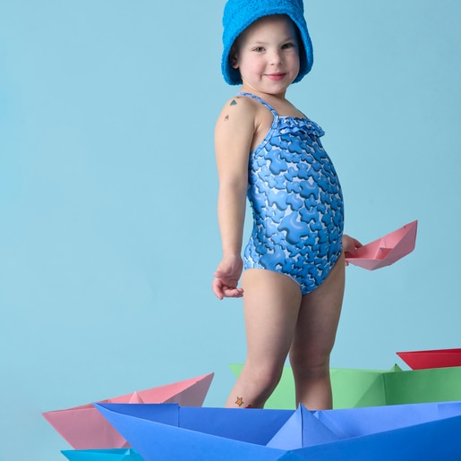 Girls swimsuit in Puff blue