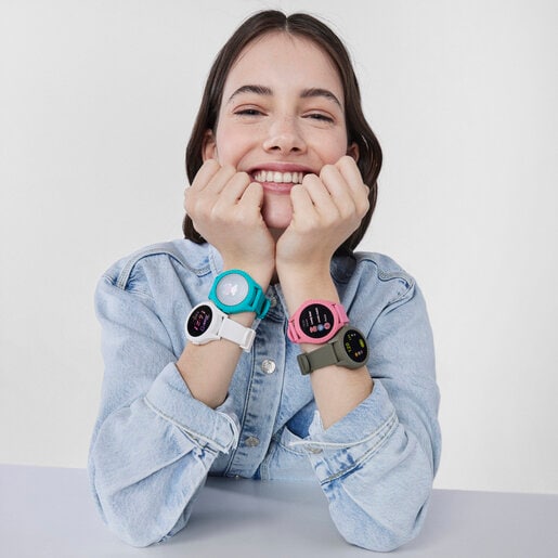 Reloj smartwatch Smarteen Connect con correa de silicona blanca