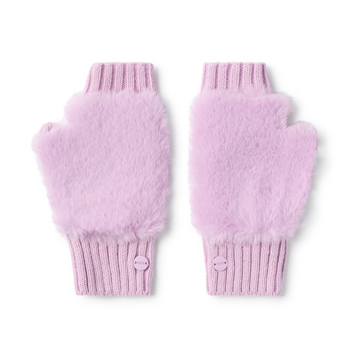 Γάντια χωρίς δάχτυλα TOUS Carol Warm σε μοβ χρώμα