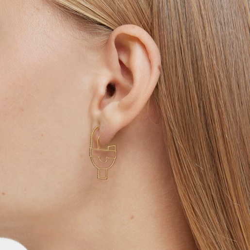 Gold silhouette Hoop earrings with spinels TOUS MANIFESTO