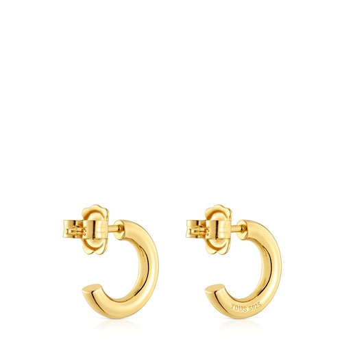 Boucles d’oreilles anneaux en argent plaqué or 18 ct, 14 mm courtes TOUS Basics