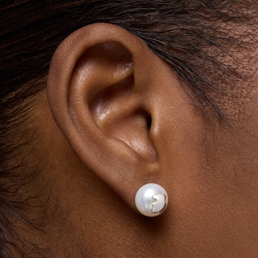 10.5 mm silver and cultured pearl Earrings TOUS Icon Pearl