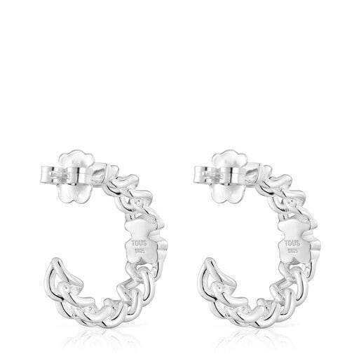 Boucles d’oreilles anneaux en argent avec motif ourson Bold Motif