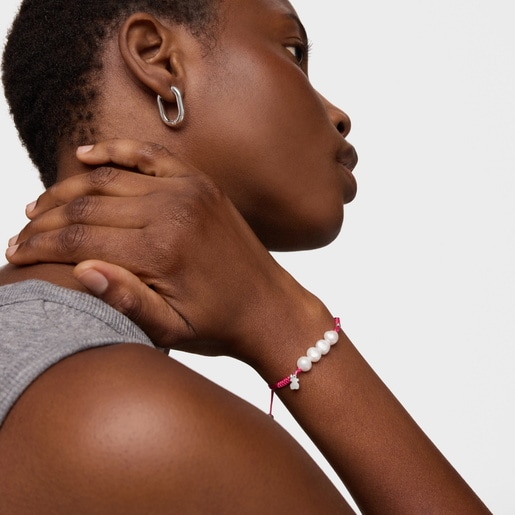 سوار TOUS Pearls الفضي مرصع باللآلئ