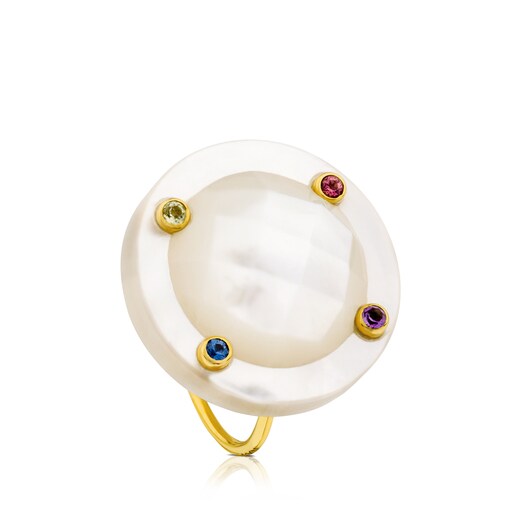 Ciel Ring in Gold with Gems and Mother-of-Pearl | TOUS
