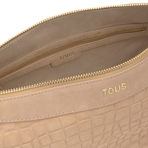 Bolso de hombro arena TOUS Halfmoon